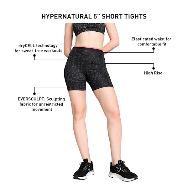 HYPERNATURAL Women's 5" Short Tights, PUMA Black, extralarge-IND